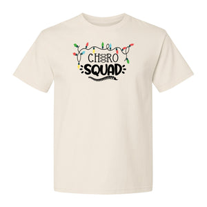 Chiropractor Christmas T-Shirt, Chiro Squad Spine and Holiday Lights Graphic for Chiropractic Teams