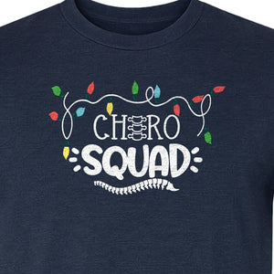 Chiropractor Christmas T-Shirt, Chiro Squad Spine and Holiday Lights Graphic for Chiropractic Teams
