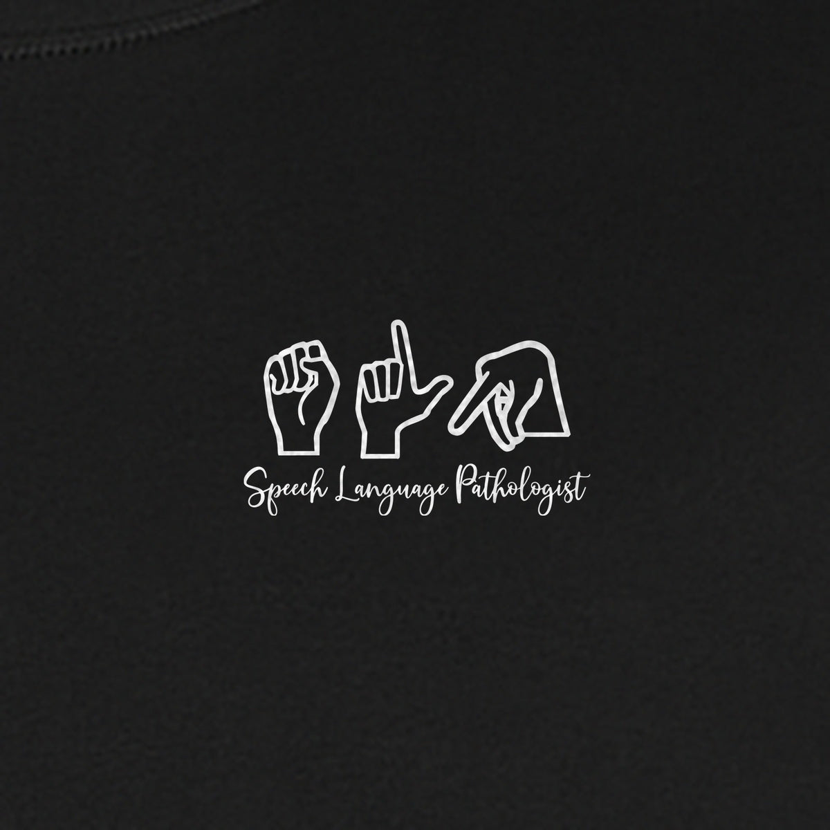 Speech Language Pathologist T-Shirt, ASL Hand Sign Pocket Design for SLP Professionals