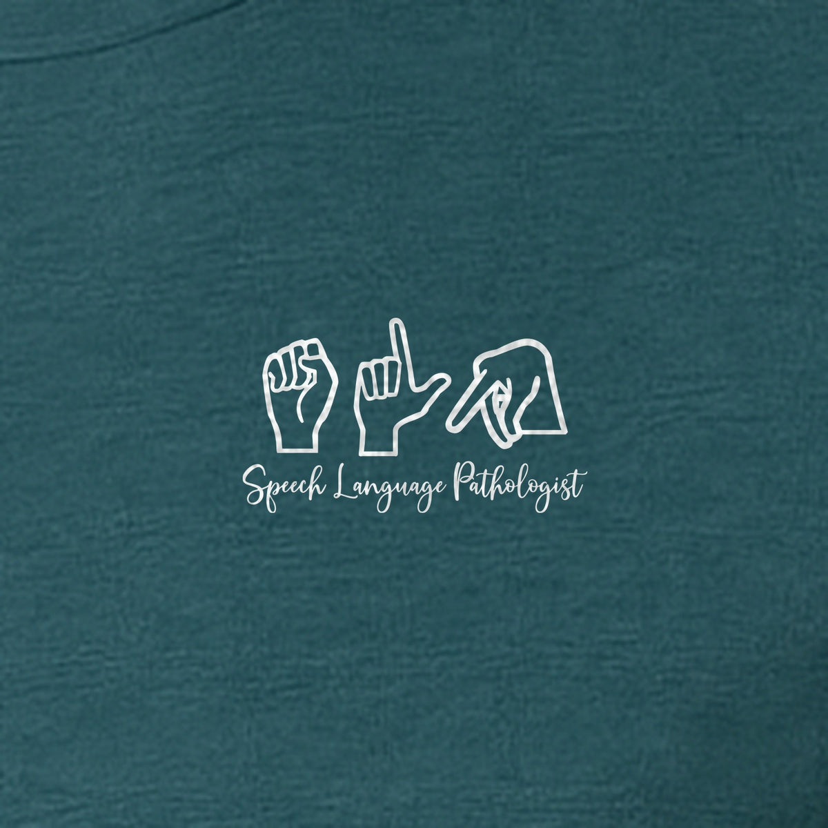 Speech Language Pathologist T-Shirt, ASL Hand Sign Pocket Design for SLP Professionals