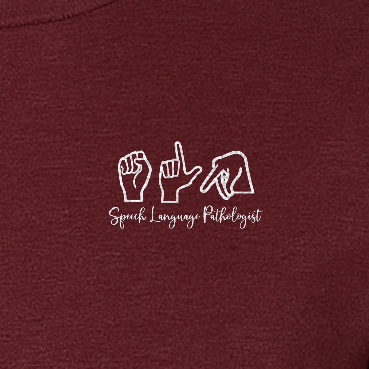 Speech Language Pathologist T-Shirt, ASL Hand Sign Pocket Design for SLP Professionals
