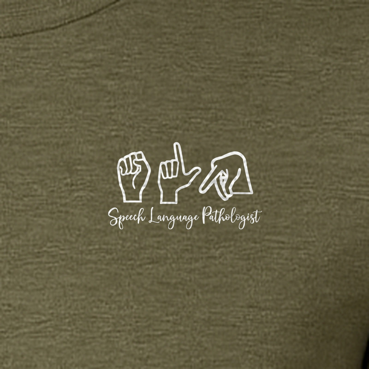 Speech Language Pathologist T-Shirt, ASL Hand Sign Pocket Design for SLP Professionals