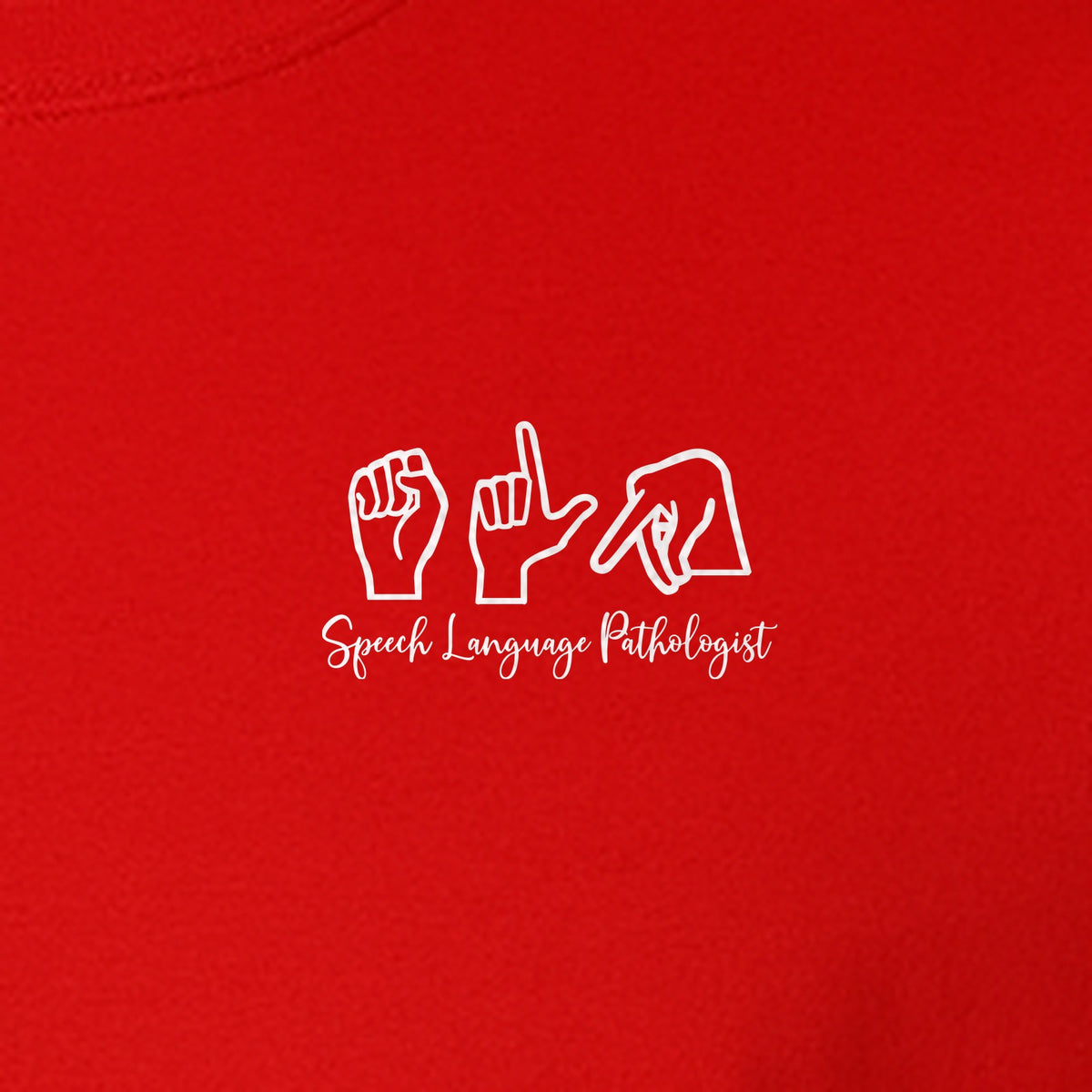 Speech Language Pathologist T-Shirt, ASL Hand Sign Pocket Design for SLP Professionals