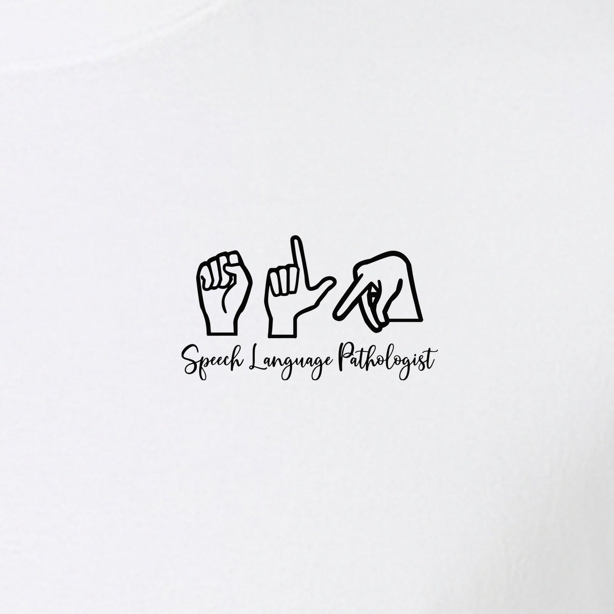 Speech Language Pathologist T-Shirt, ASL Hand Sign Pocket Design for SLP Professionals