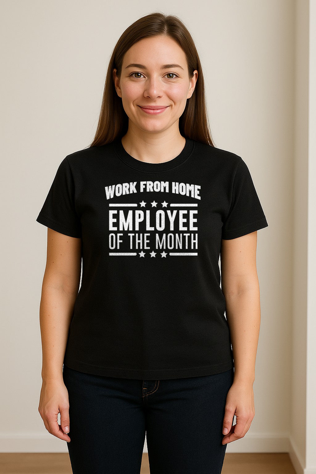 Work From Home Employee of the Month T-Shirt, Funny Remote Worker Gift for Coworkers and Freelancers