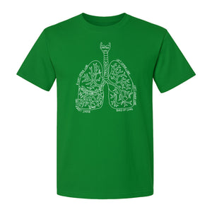 Anatomical Lung T-Shirt, Labeled Respiratory Diagram for Pulmonologists, Therapists and Transplant Survivors
