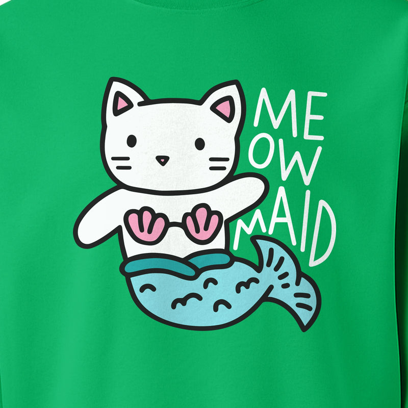 Cat Mermaid Sweatshirt, Meowmaid Graphic for Pet Lovers and Animal Fan Birthdays