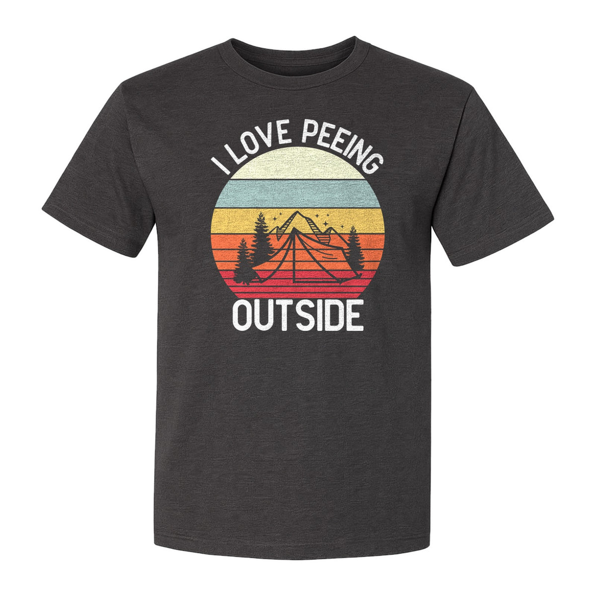 Camping T-Shirt, I Love Peeing Outside Retro Tent Graphic for Campers and Nature Lovers