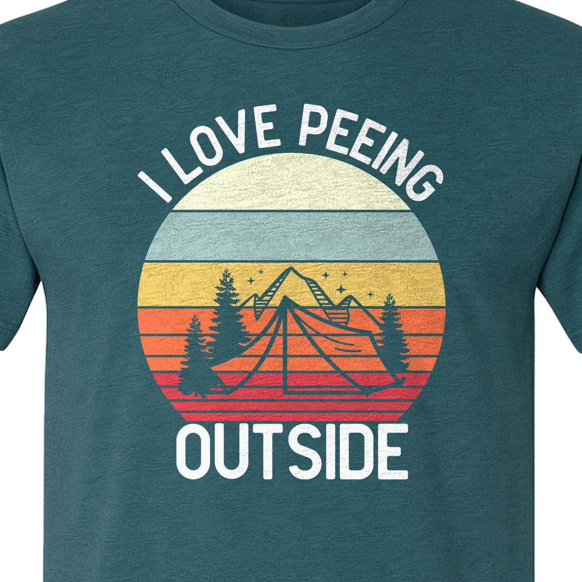 Camping T-Shirt, I Love Peeing Outside Retro Tent Graphic for Campers and Nature Lovers