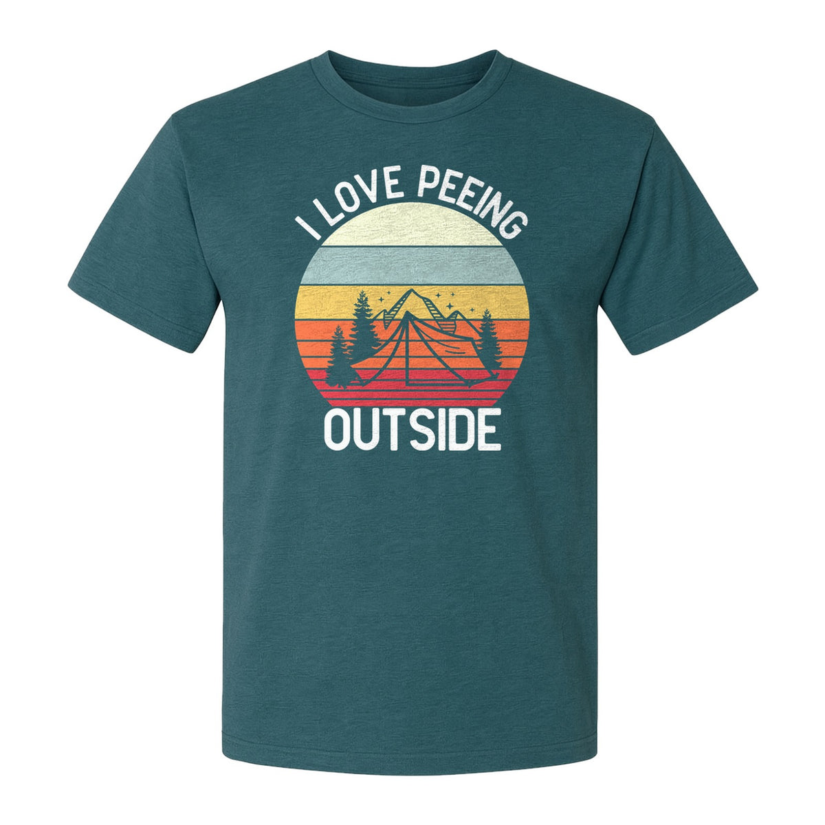 Camping T-Shirt, I Love Peeing Outside Retro Tent Graphic for Campers and Nature Lovers
