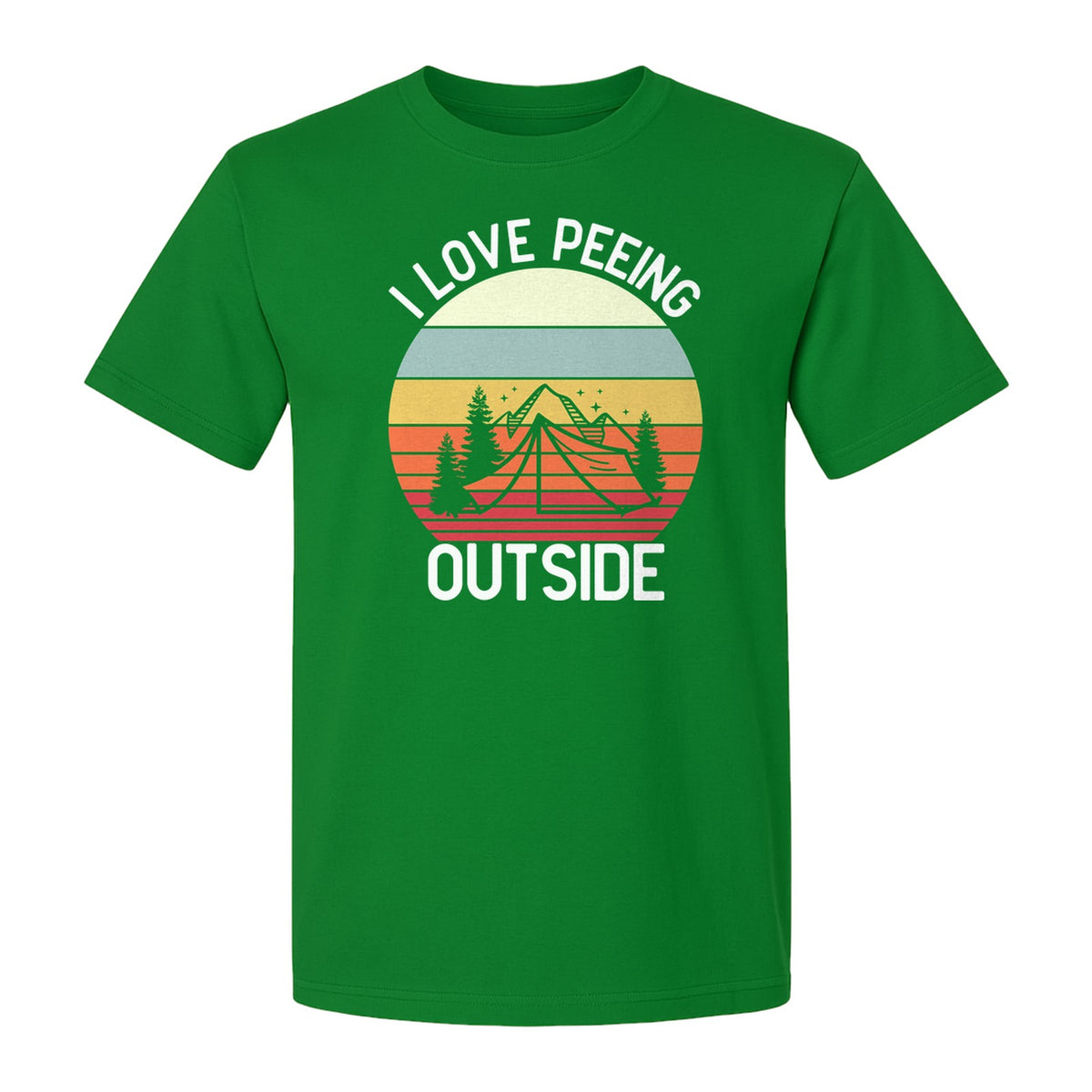 Camping T-Shirt, I Love Peeing Outside Retro Tent Graphic for Campers and Nature Lovers