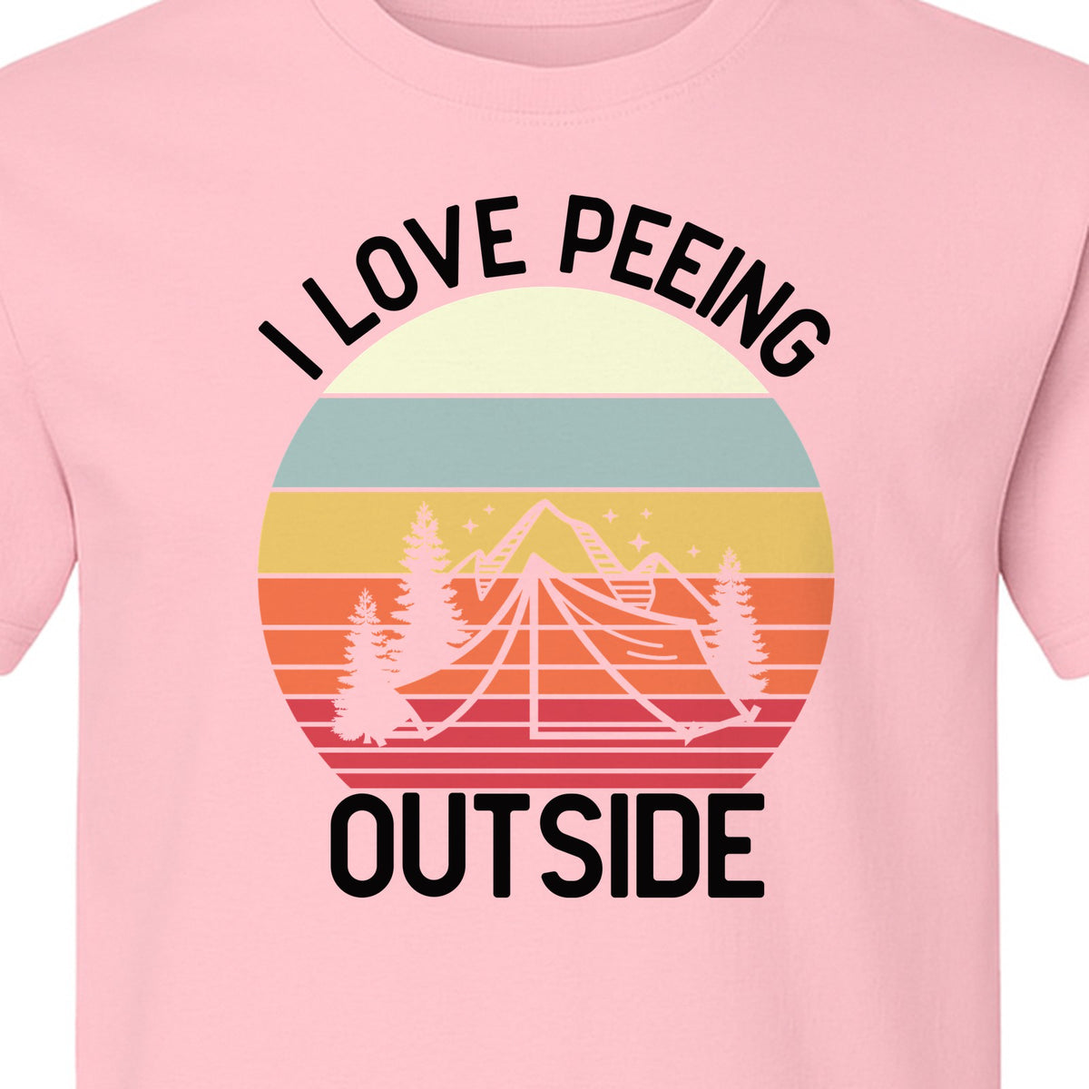 Camping T-Shirt, I Love Peeing Outside Retro Tent Graphic for Campers and Nature Lovers