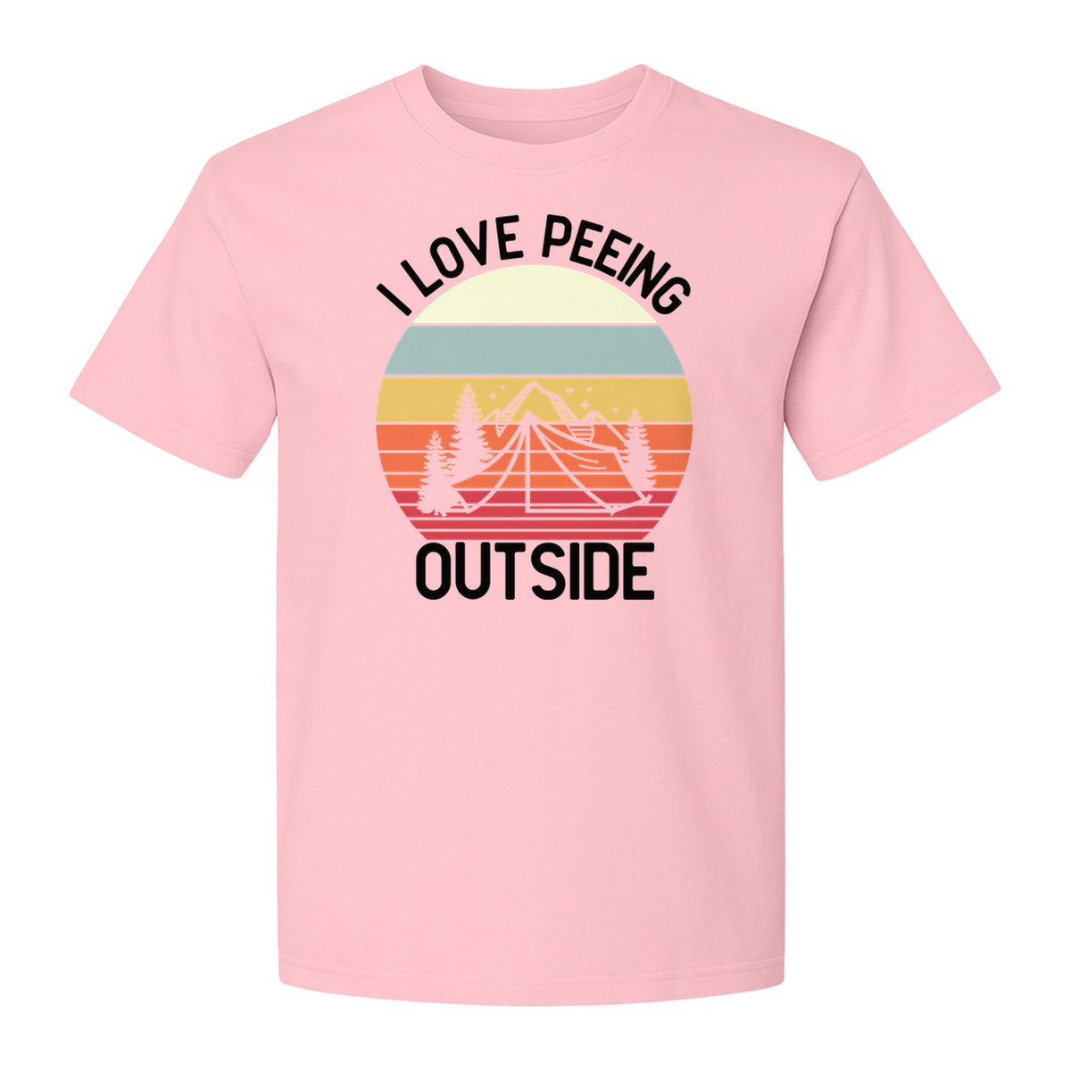 Camping T-Shirt, I Love Peeing Outside Retro Tent Graphic for Campers and Nature Lovers