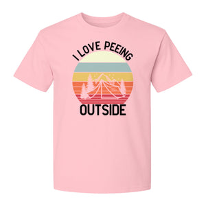 Camping T-Shirt, I Love Peeing Outside Retro Tent Graphic for Campers and Nature Lovers