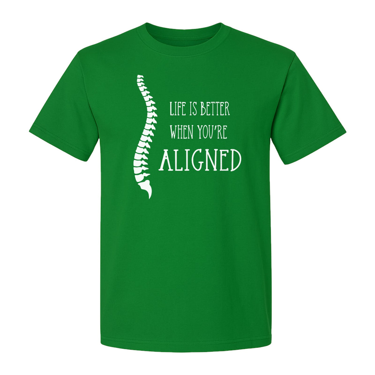 Chiropractor T-Shirt, Life Is Better When You're Aligned Spine Graphic for Chiropractic Professionals