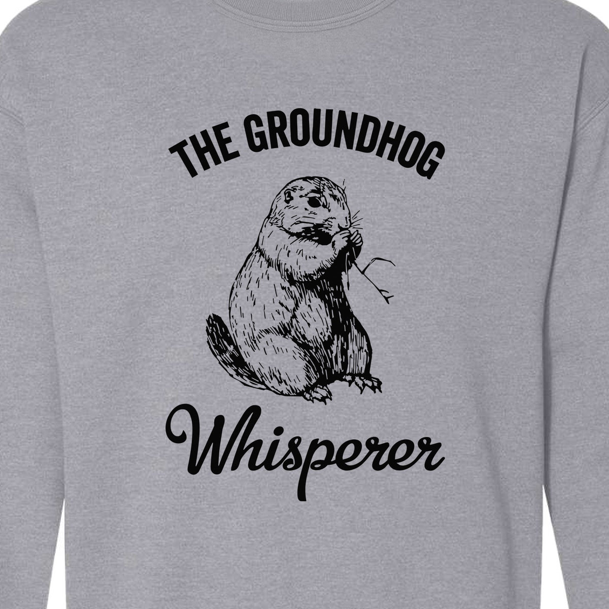 Groundhog Whisperer Sweatshirt, Detailed Sketch Animal Lover Crewneck for Men and Women