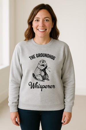 Groundhog Whisperer Sweatshirt, Detailed Sketch Animal Lover Crewneck for Men and Women