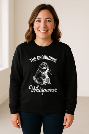 Groundhog Whisperer Sweatshirt, Detailed Sketch Animal Lover Crewneck for Men and Women