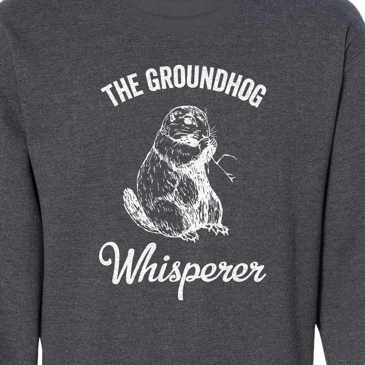 Groundhog Whisperer Sweatshirt, Detailed Sketch Animal Lover Crewneck for Men and Women