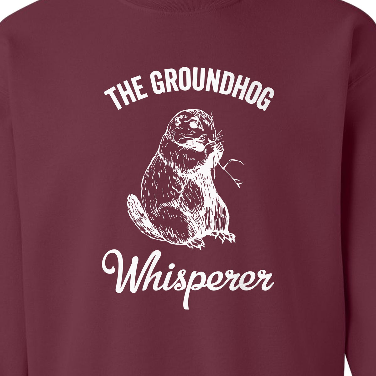 Groundhog Whisperer Sweatshirt, Detailed Sketch Animal Lover Crewneck for Men and Women