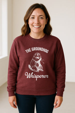 Groundhog Whisperer Sweatshirt, Detailed Sketch Animal Lover Crewneck for Men and Women