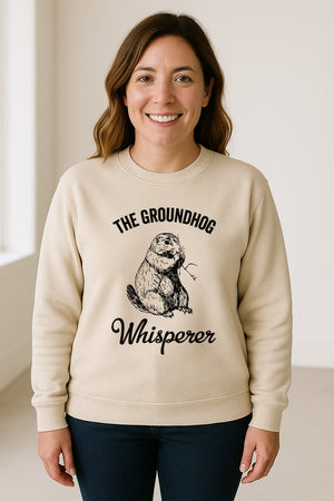Groundhog Whisperer Sweatshirt, Detailed Sketch Animal Lover Crewneck for Men and Women