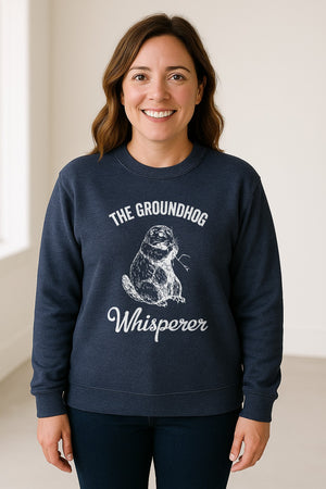 Groundhog Whisperer Sweatshirt, Detailed Sketch Animal Lover Crewneck for Men and Women