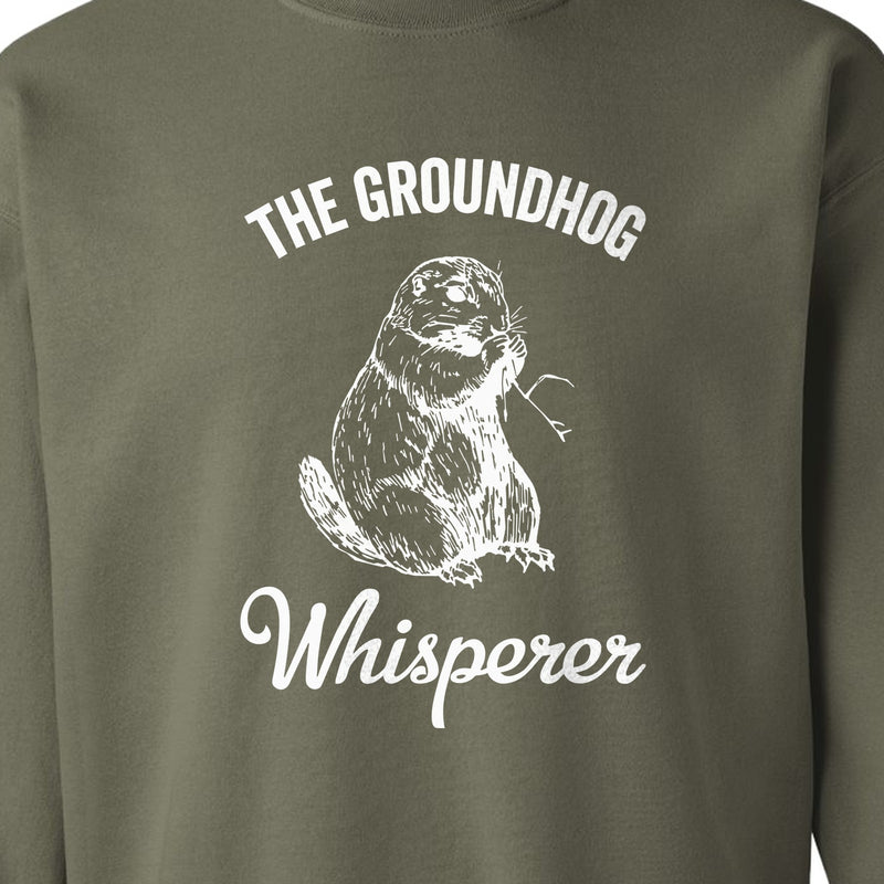 Groundhog Whisperer Sweatshirt, Detailed Sketch Animal Lover Crewneck for Men and Women