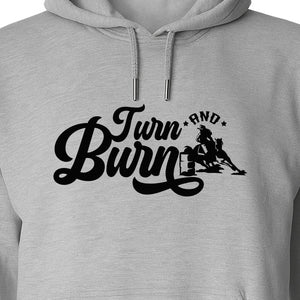 Barrel Racing Hoodie, Turn and Burn Equestrian Pullover for Rodeo Riders and Horse Lovers