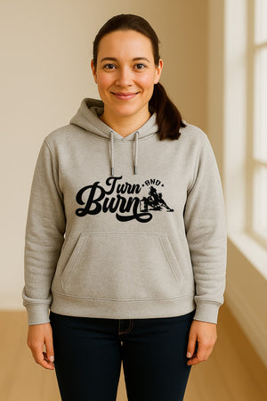 Barrel Racing Hoodie, Turn and Burn Equestrian Pullover for Rodeo Riders and Horse Lovers