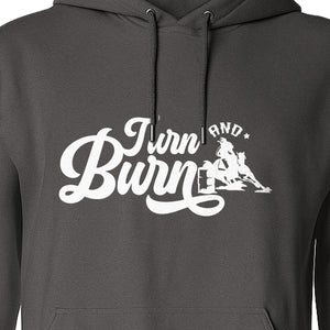 Barrel Racing Hoodie, Turn and Burn Equestrian Pullover for Rodeo Riders and Horse Lovers