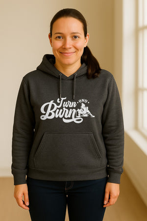 Barrel Racing Hoodie, Turn and Burn Equestrian Pullover for Rodeo Riders and Horse Lovers