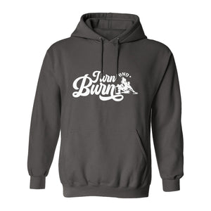 Barrel Racing Hoodie, Turn and Burn Equestrian Pullover for Rodeo Riders and Horse Lovers