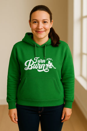 Barrel Racing Hoodie, Turn and Burn Equestrian Pullover for Rodeo Riders and Horse Lovers