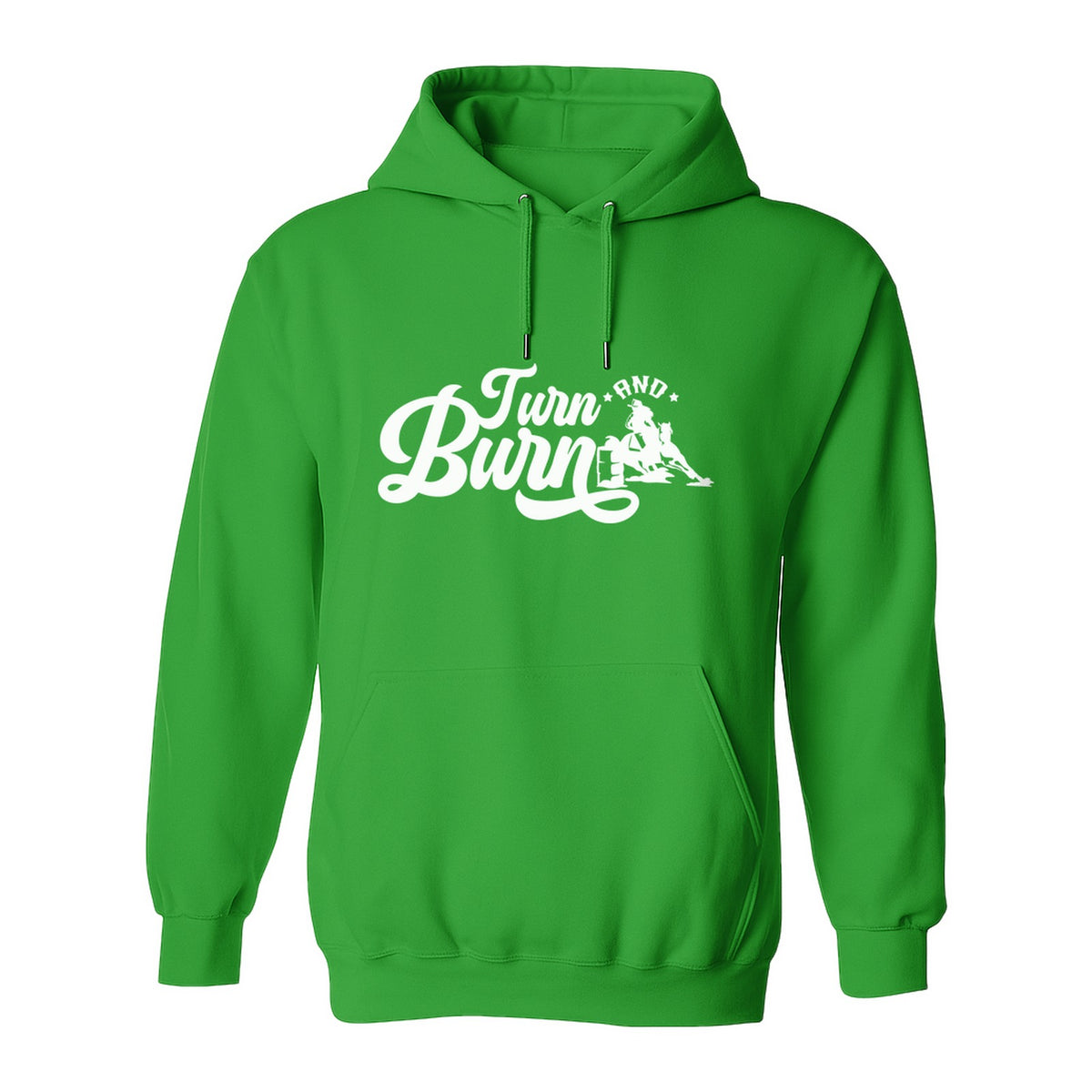 Barrel Racing Hoodie, Turn and Burn Equestrian Pullover for Rodeo Riders and Horse Lovers