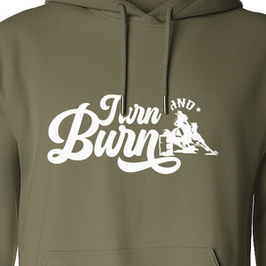 Barrel Racing Hoodie, Turn and Burn Equestrian Pullover for Rodeo Riders and Horse Lovers