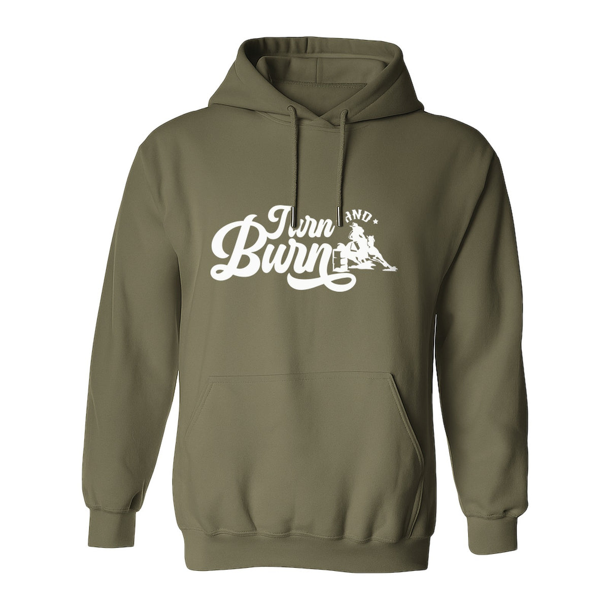 Barrel Racing Hoodie, Turn and Burn Equestrian Pullover for Rodeo Riders and Horse Lovers