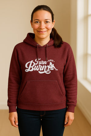 Barrel Racing Hoodie, Turn and Burn Equestrian Pullover for Rodeo Riders and Horse Lovers