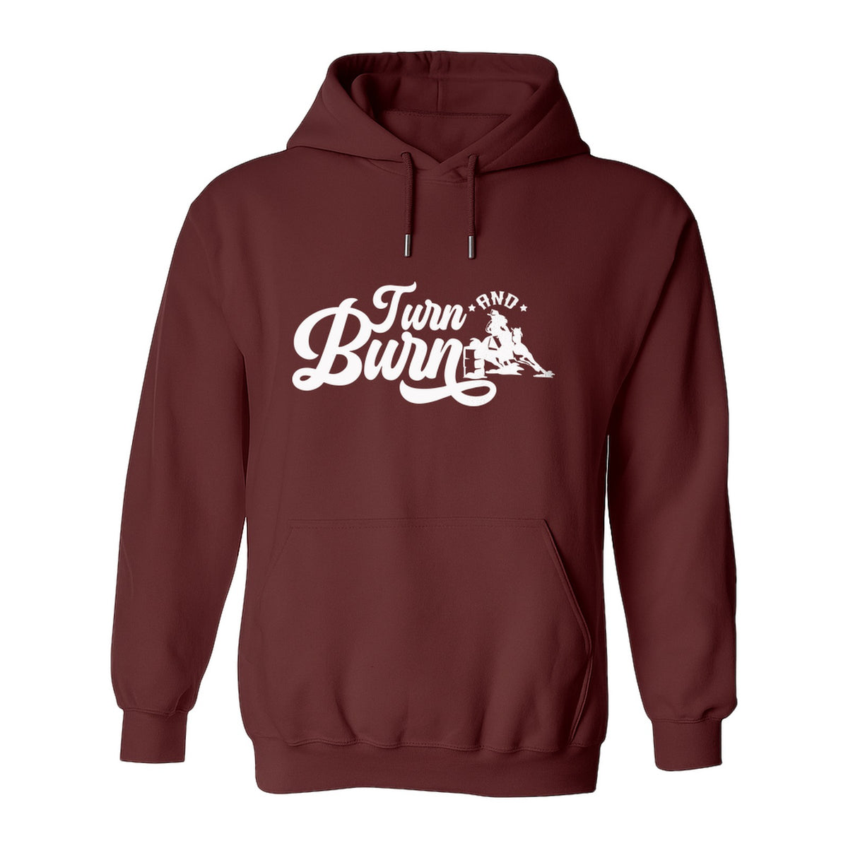 Barrel Racing Hoodie, Turn and Burn Equestrian Pullover for Rodeo Riders and Horse Lovers