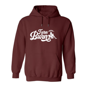 Barrel Racing Hoodie, Turn and Burn Equestrian Pullover for Rodeo Riders and Horse Lovers