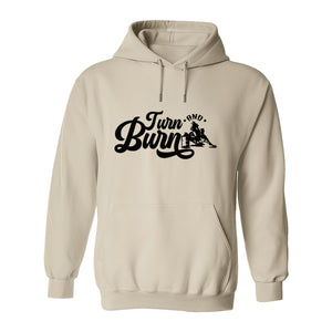 Barrel Racing Hoodie, Turn and Burn Equestrian Pullover for Rodeo Riders and Horse Lovers