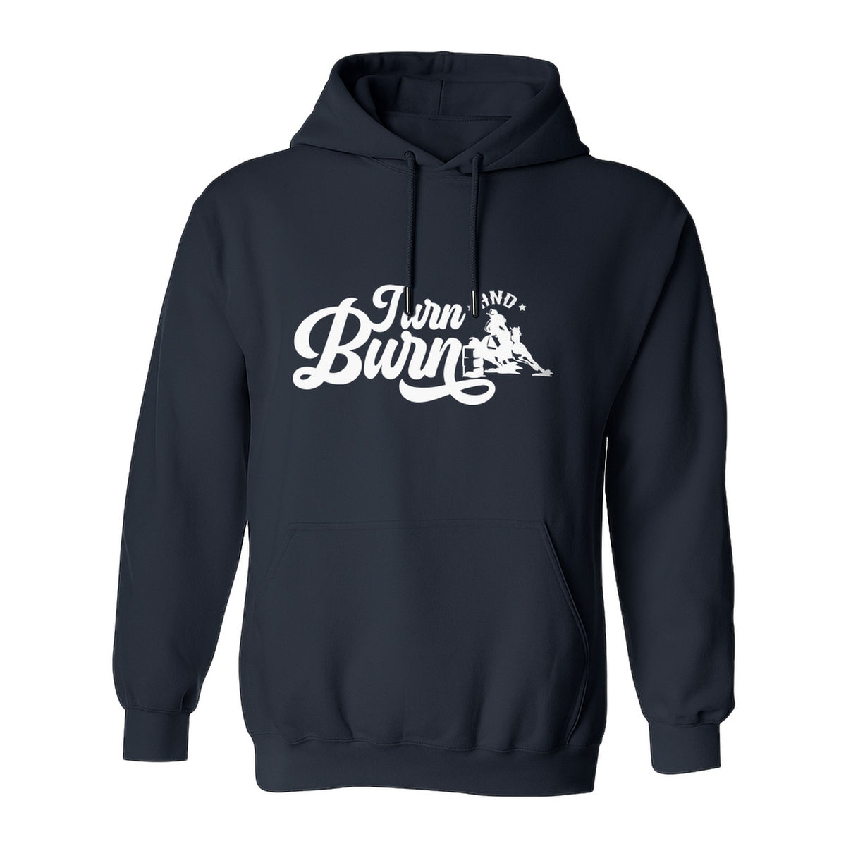 Barrel Racing Hoodie, Turn and Burn Equestrian Pullover for Rodeo Riders and Horse Lovers