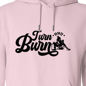 Barrel Racing Hoodie, Turn and Burn Equestrian Pullover for Rodeo Riders and Horse Lovers
