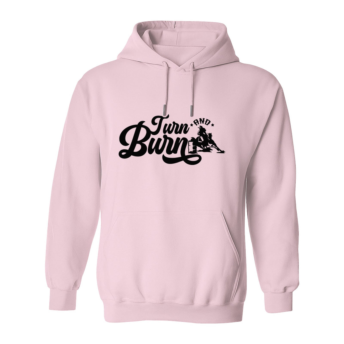 Barrel Racing Hoodie, Turn and Burn Equestrian Pullover for Rodeo Riders and Horse Lovers