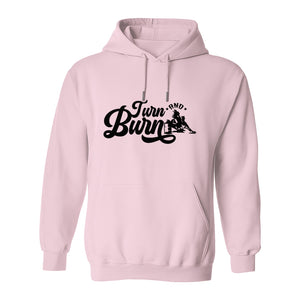 Barrel Racing Hoodie, Turn and Burn Equestrian Pullover for Rodeo Riders and Horse Lovers