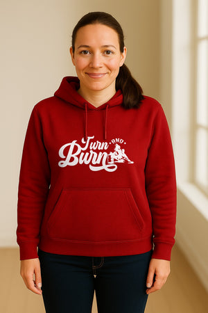 Barrel Racing Hoodie, Turn and Burn Equestrian Pullover for Rodeo Riders and Horse Lovers