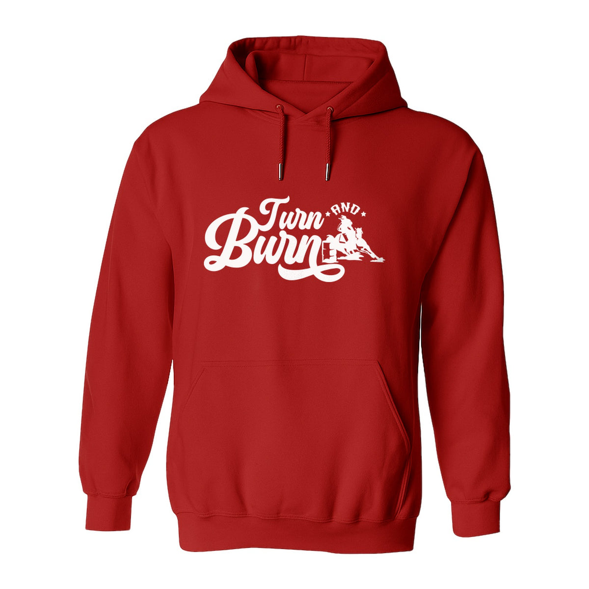 Barrel Racing Hoodie, Turn and Burn Equestrian Pullover for Rodeo Riders and Horse Lovers