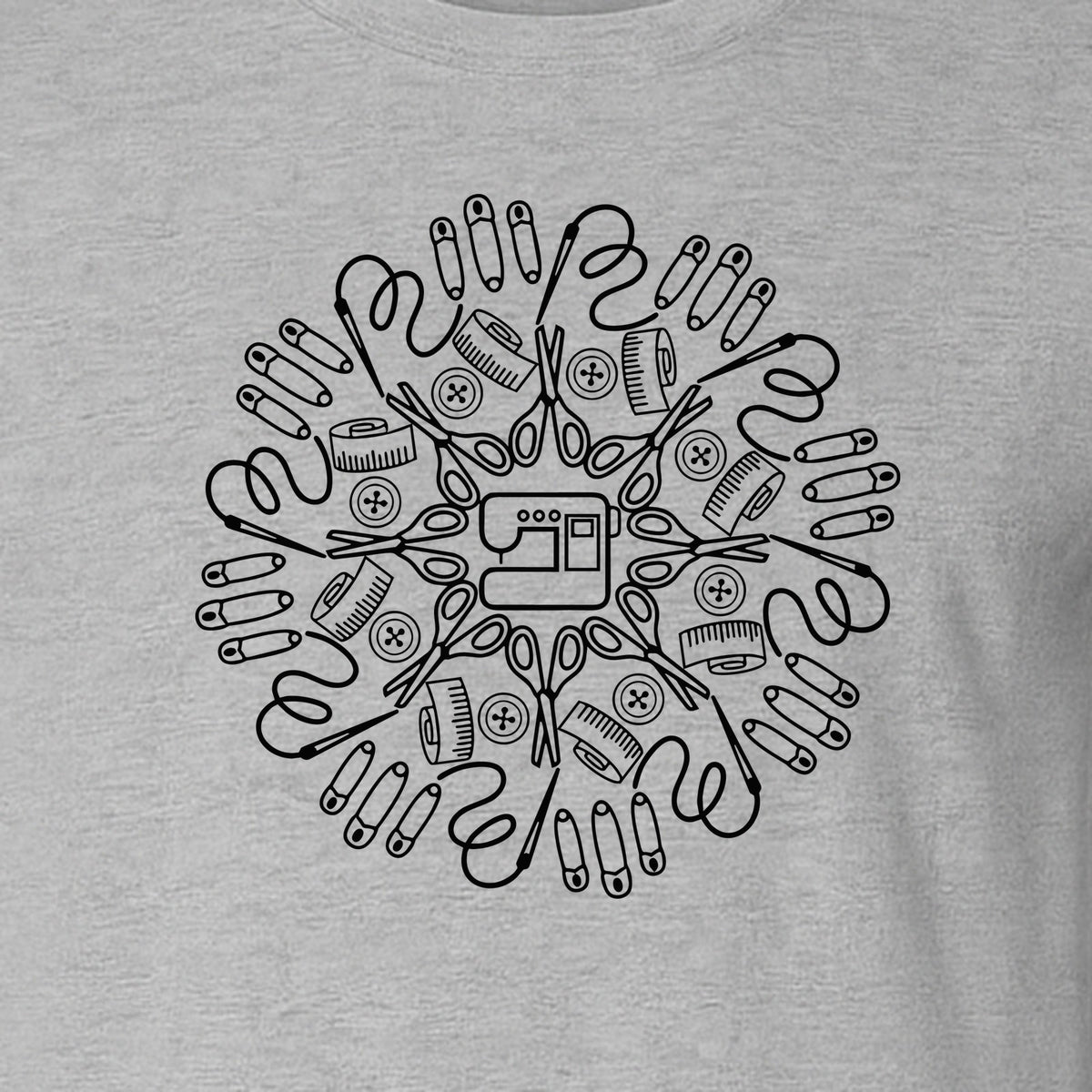 Sewing Machine T-Shirt, Circular Notions Line Art Design for Quilters and Seamstresses