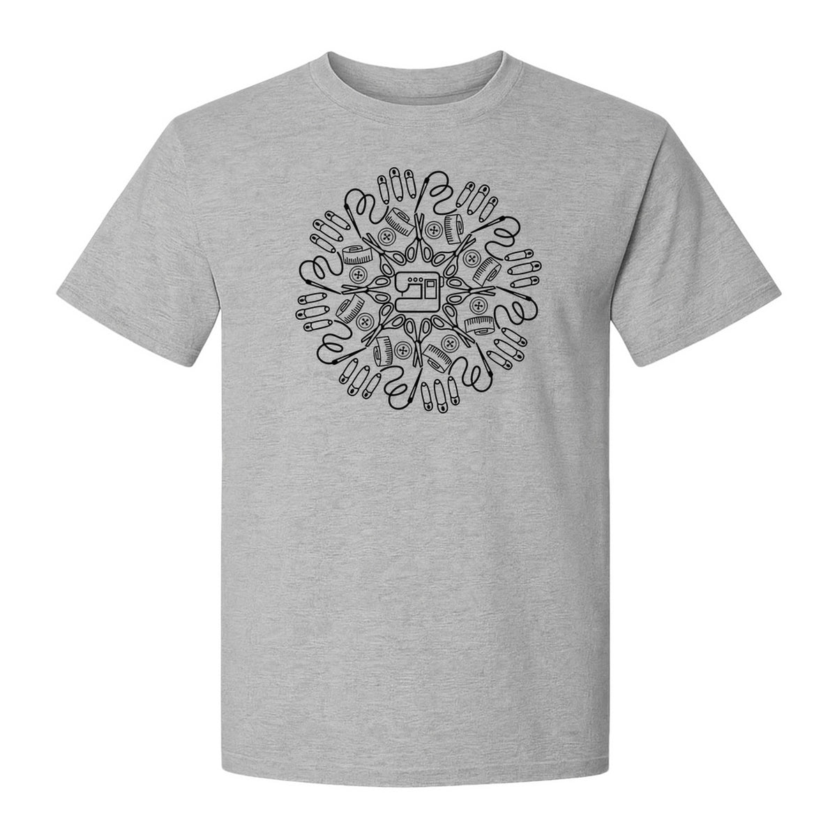 Sewing Machine T-Shirt, Circular Notions Line Art Design for Quilters and Seamstresses