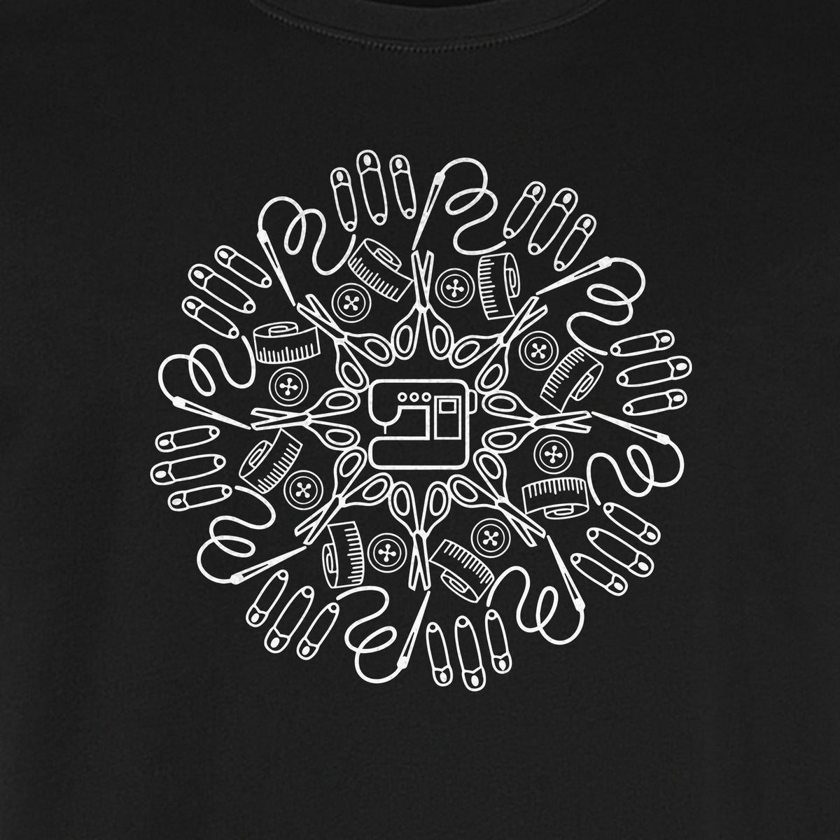Sewing Machine T-Shirt, Circular Notions Line Art Design for Quilters and Seamstresses